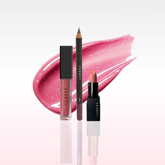 Lip Combo in Miss Sassy Vibrant pink shimmer gloss