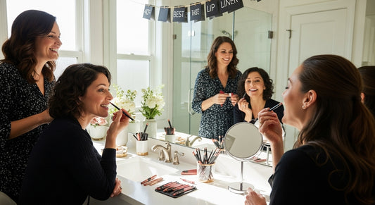 mature women choosing lip liner