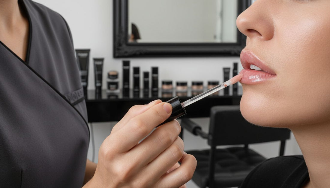 professional lip gloss application