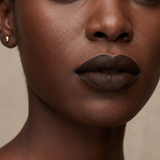 Espresso lip liner on deep skin tone model
