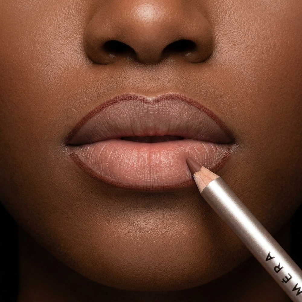 Java lip liner applied - neat liner outline, true brand pencil